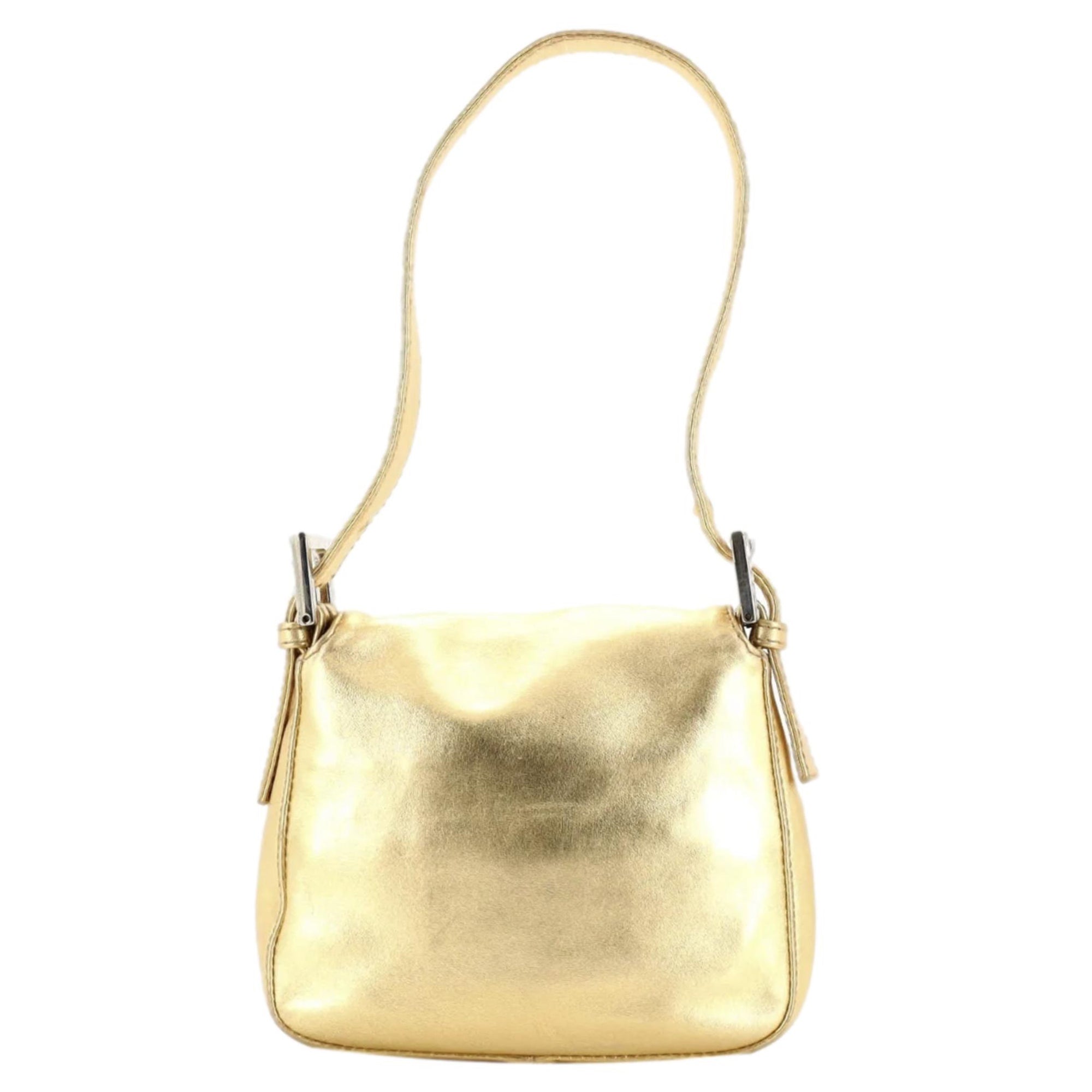 Fendi Gold Mini Baguette