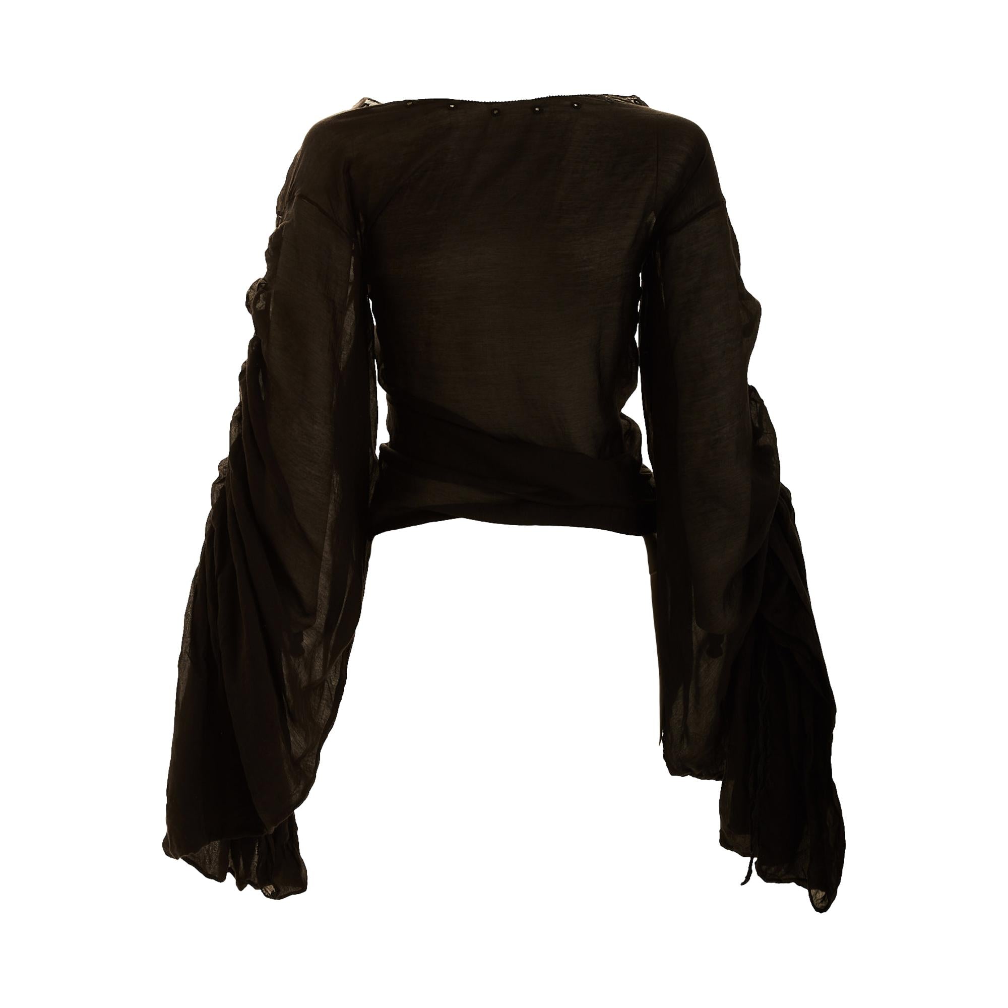 Gucci x Tom Ford Black Sheer Peasant Top – Treasures of NYC