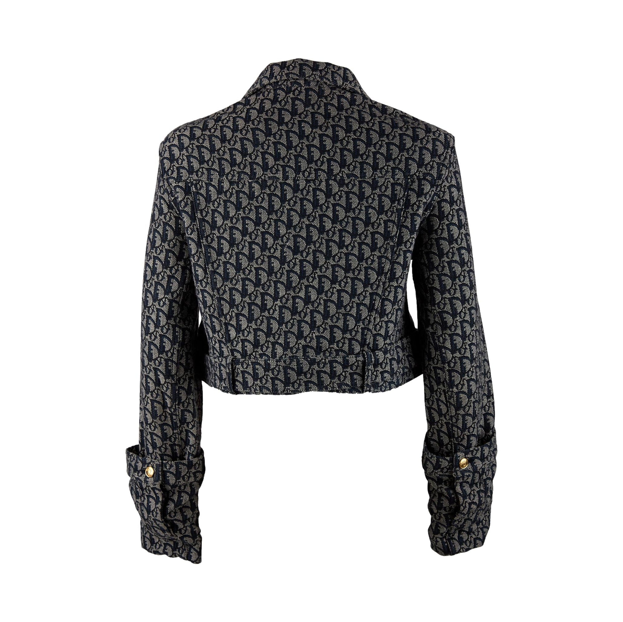 Dior Navy Logo Belted Jacket