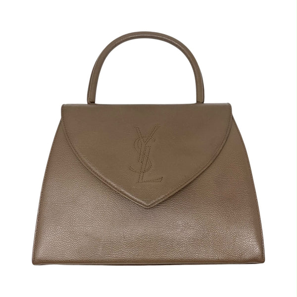 YSL Brown Leather Top Handle Bag