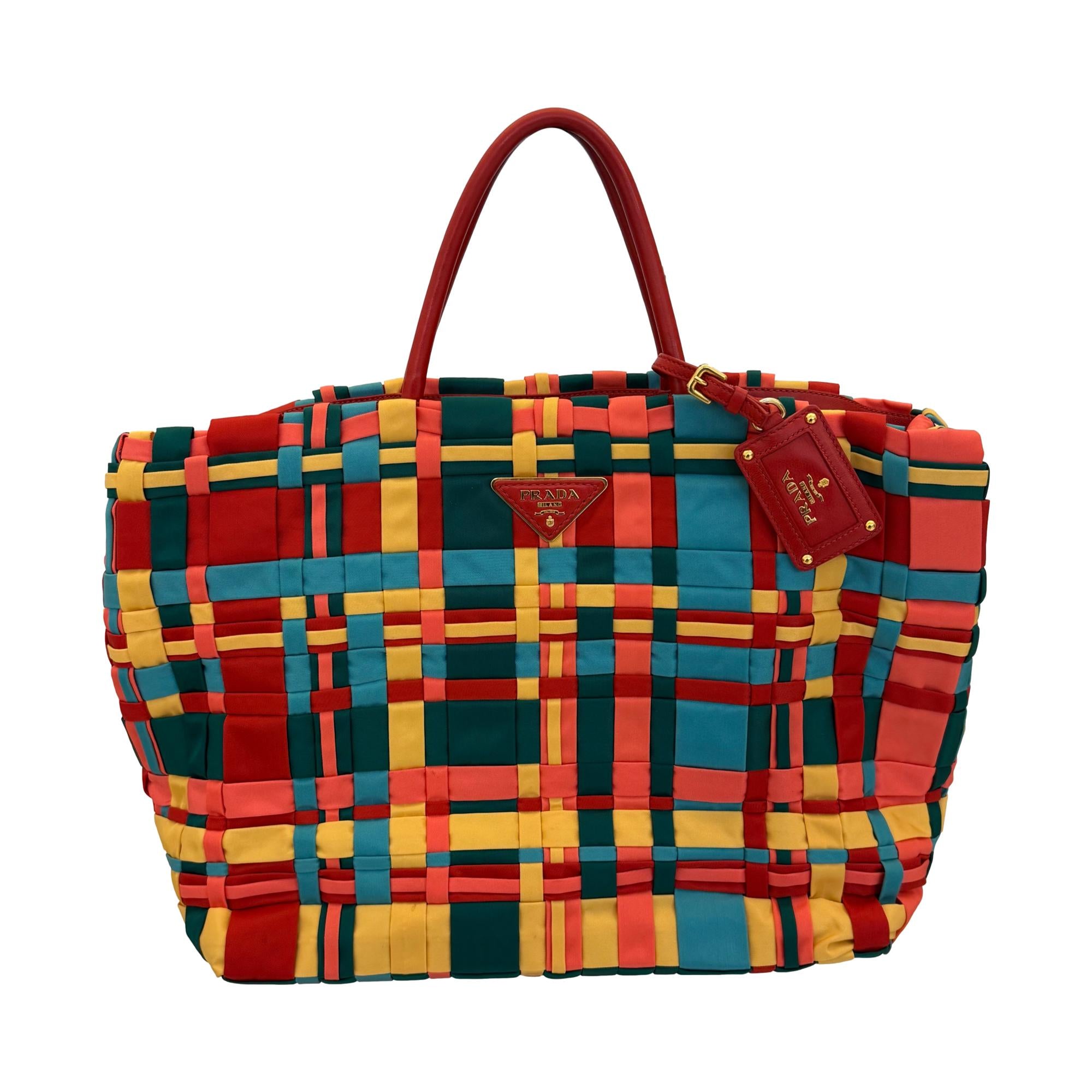 Prada Braided Nylon Tote