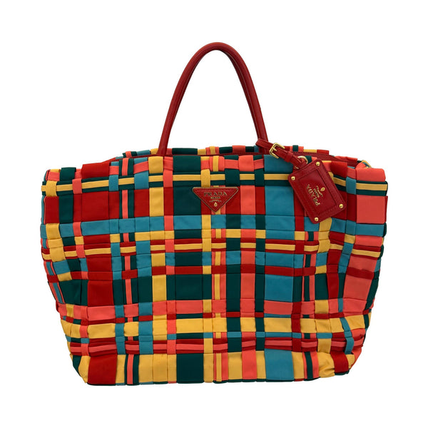 Prada Braided Nylon Tote