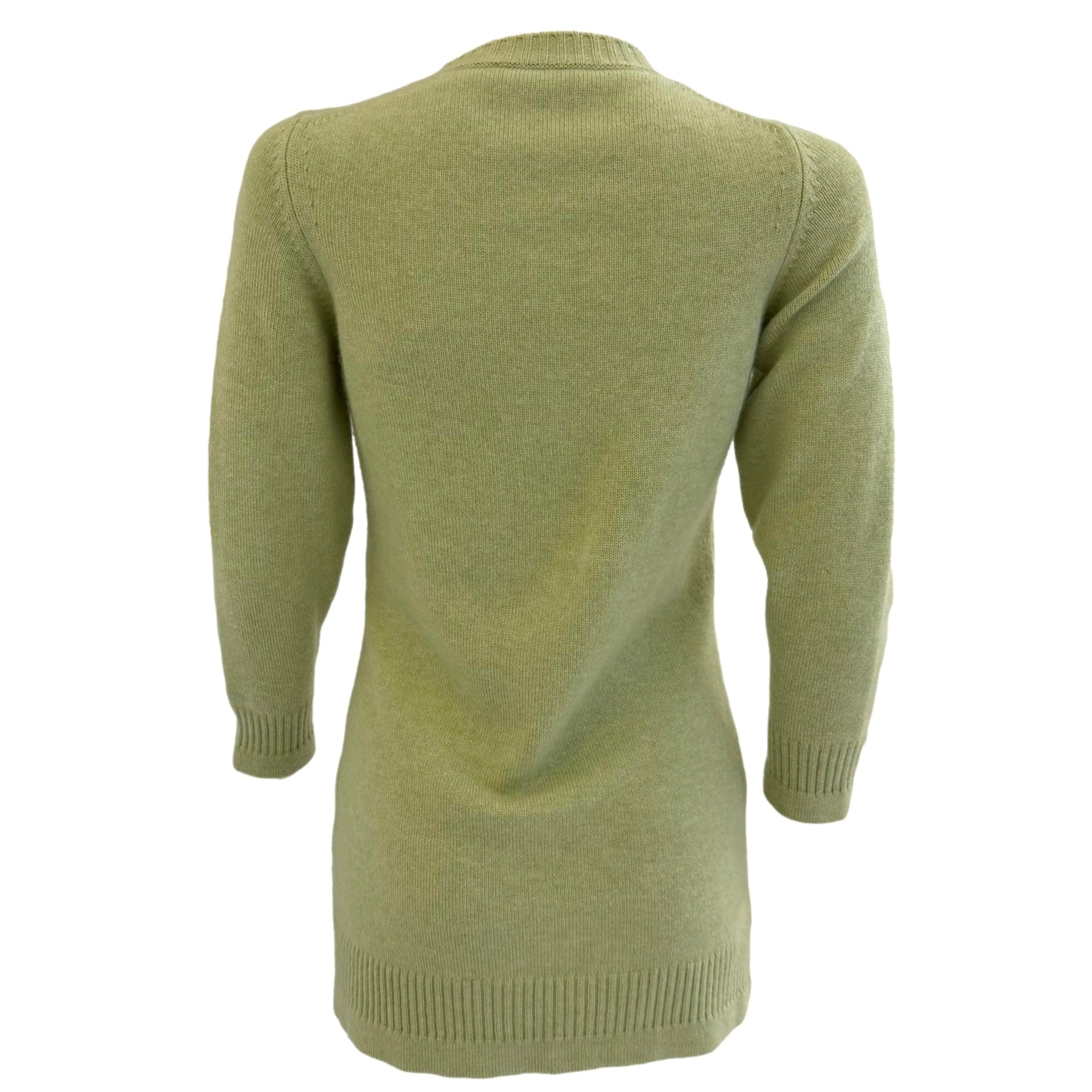 Chanel Green Turnlcock Cashmere Cardigan