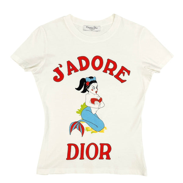 Dior White Mermaid Short Sleeve Top