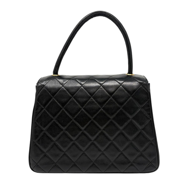 Chanel Black Lambskin Top Handle Bag