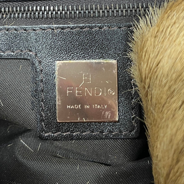 Fendi Fur Longhorn Baguette Bag