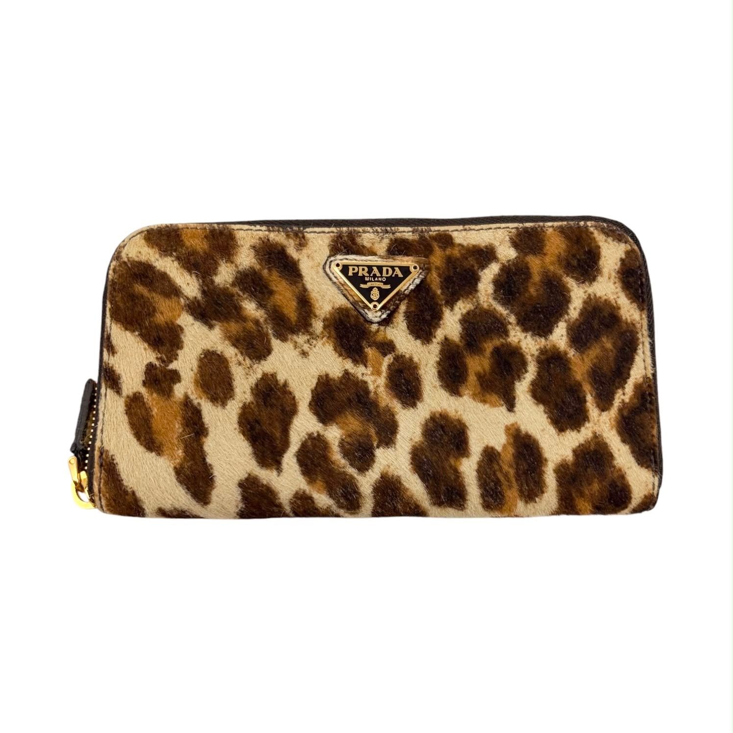 Prada Cheetah Calf-Hair Wallet
