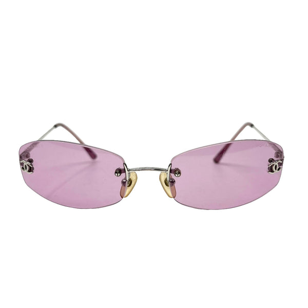 Chanel Pink Rimless Sunglasses