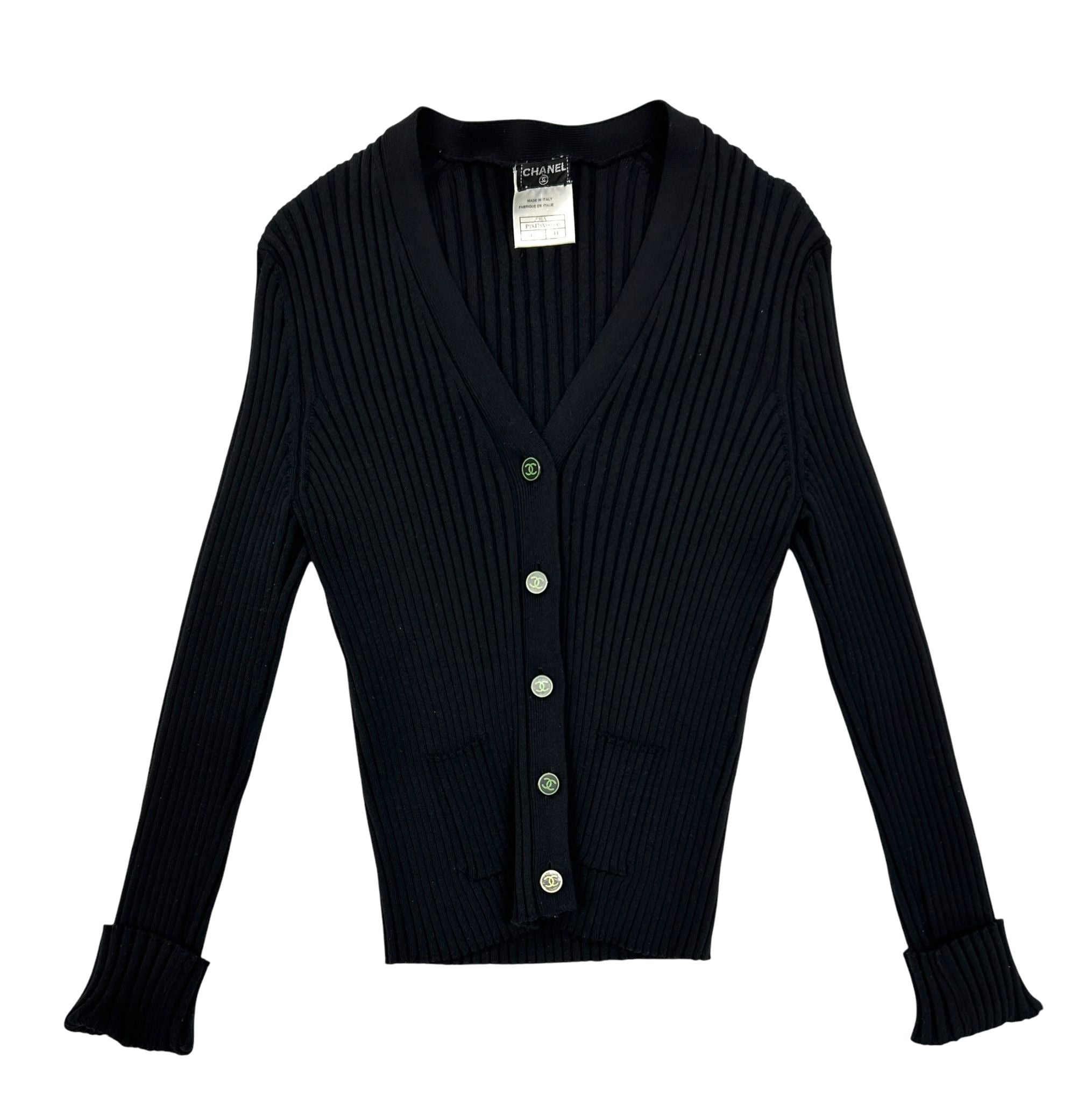 Chanel Black Ribbed Long Cardigan – Treasures of NYC