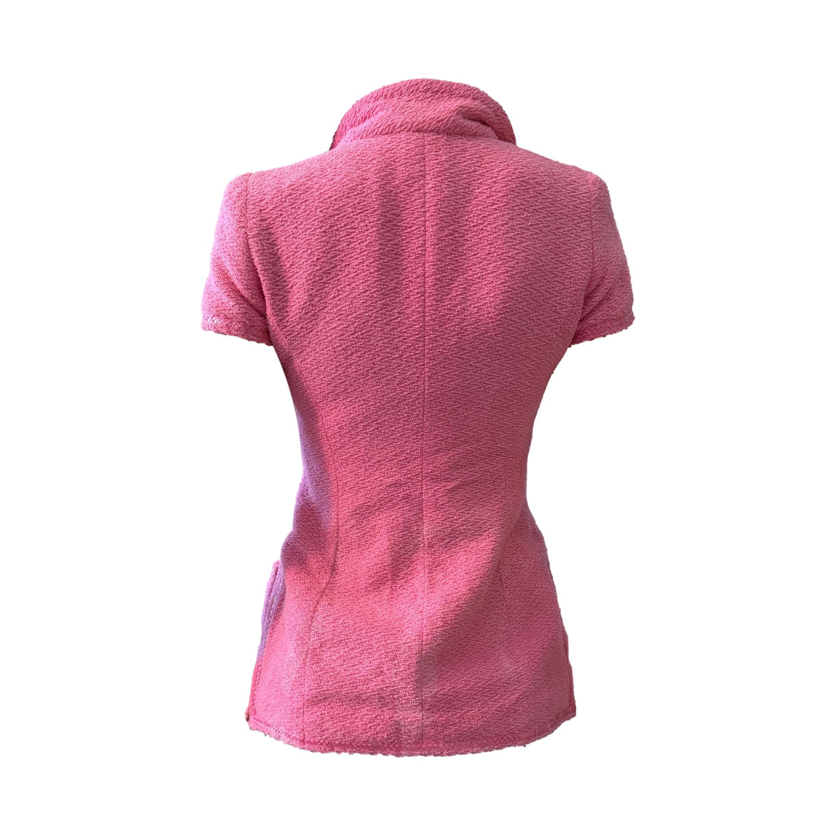 Chanel Pink Tweed Zip Jacket