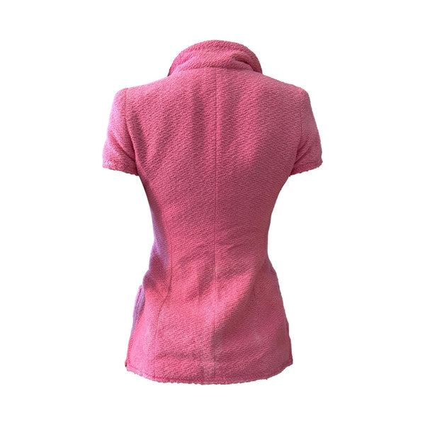 Chanel Pink Tweed Zip Jacket