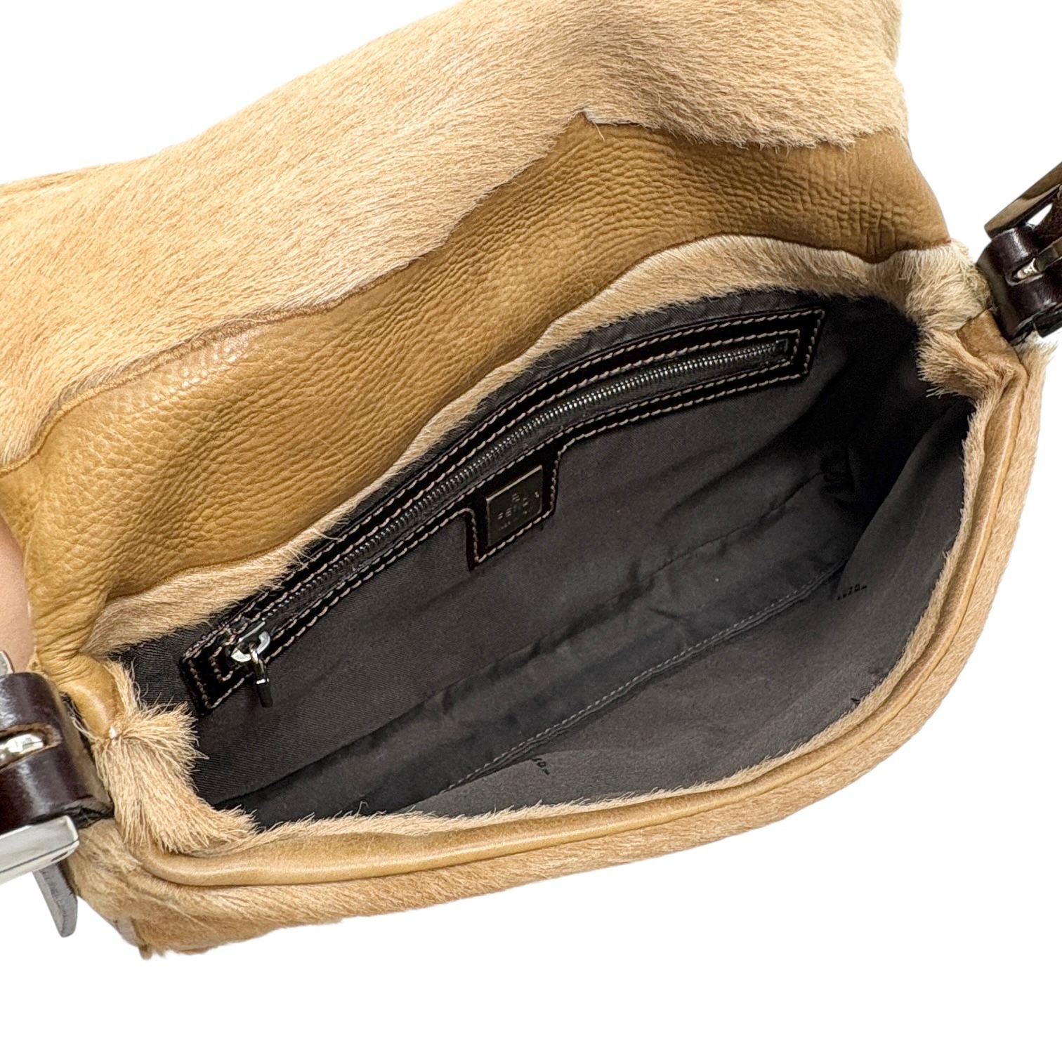 Fendi Tan Calf-Hair Baguette Bag