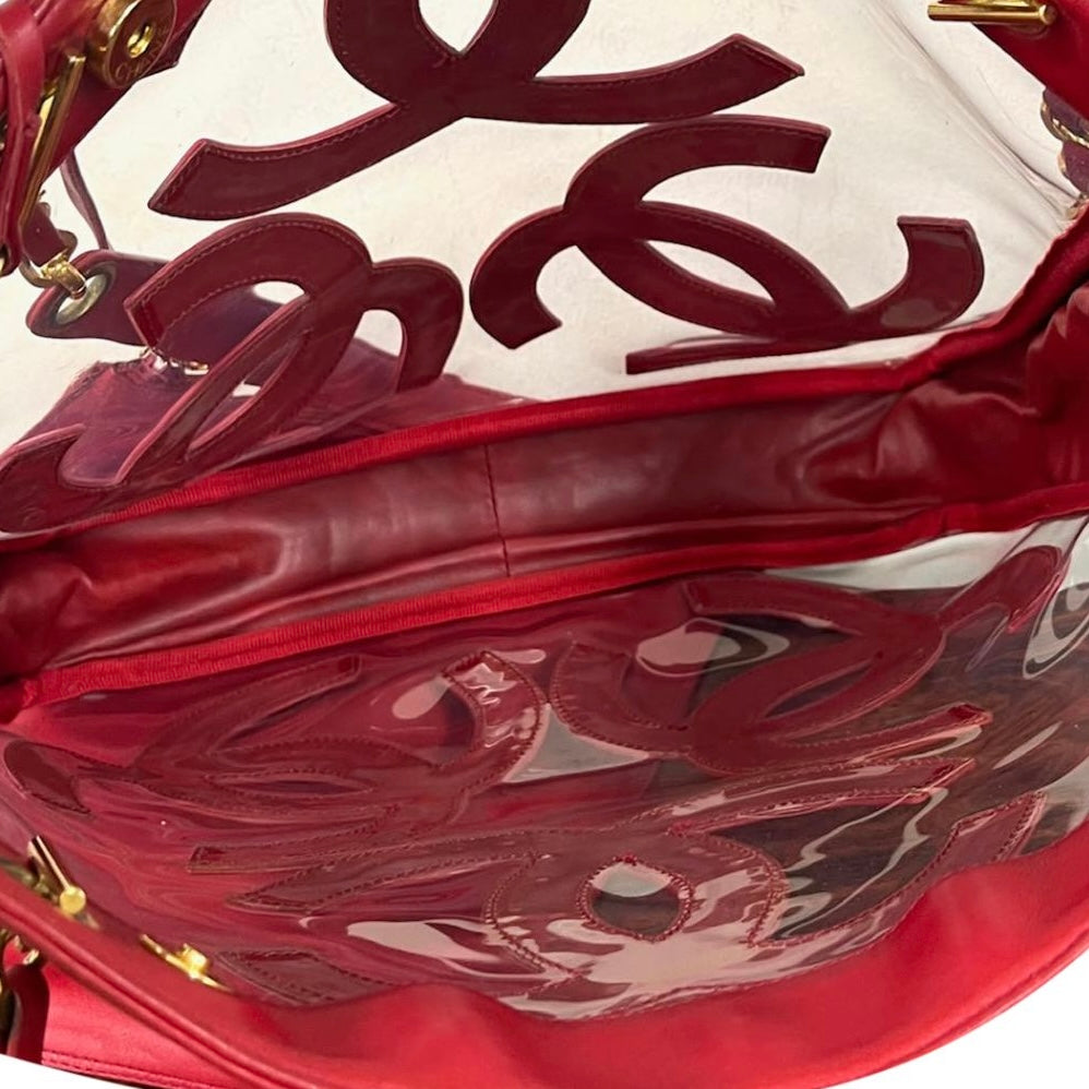 Chanel Red Transparent Chain Bag