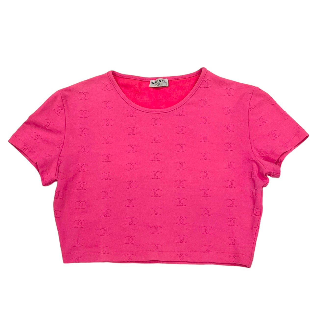 Chanel Pink Logo Crop Top