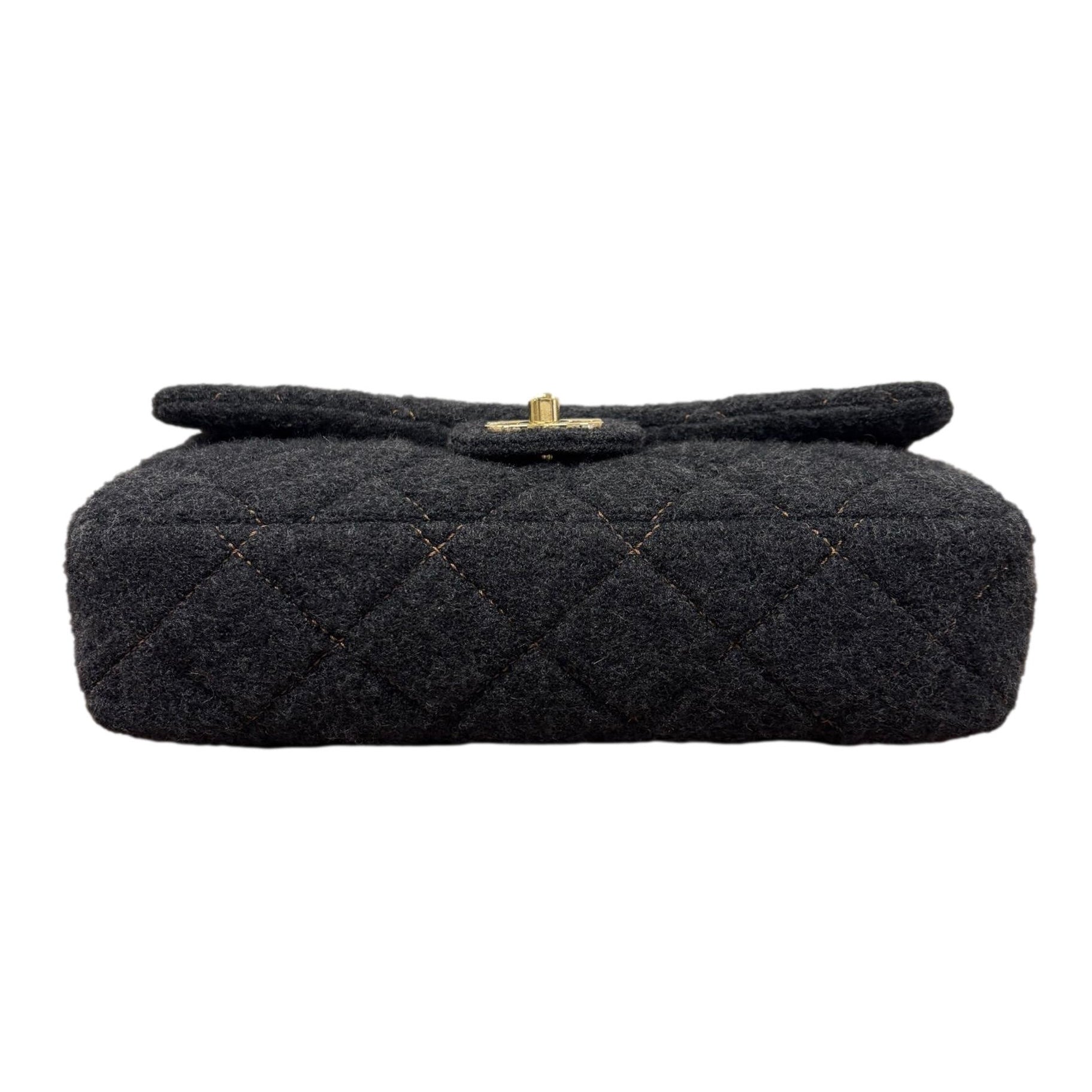 Chanel Grey Medium Wool Flap Bag