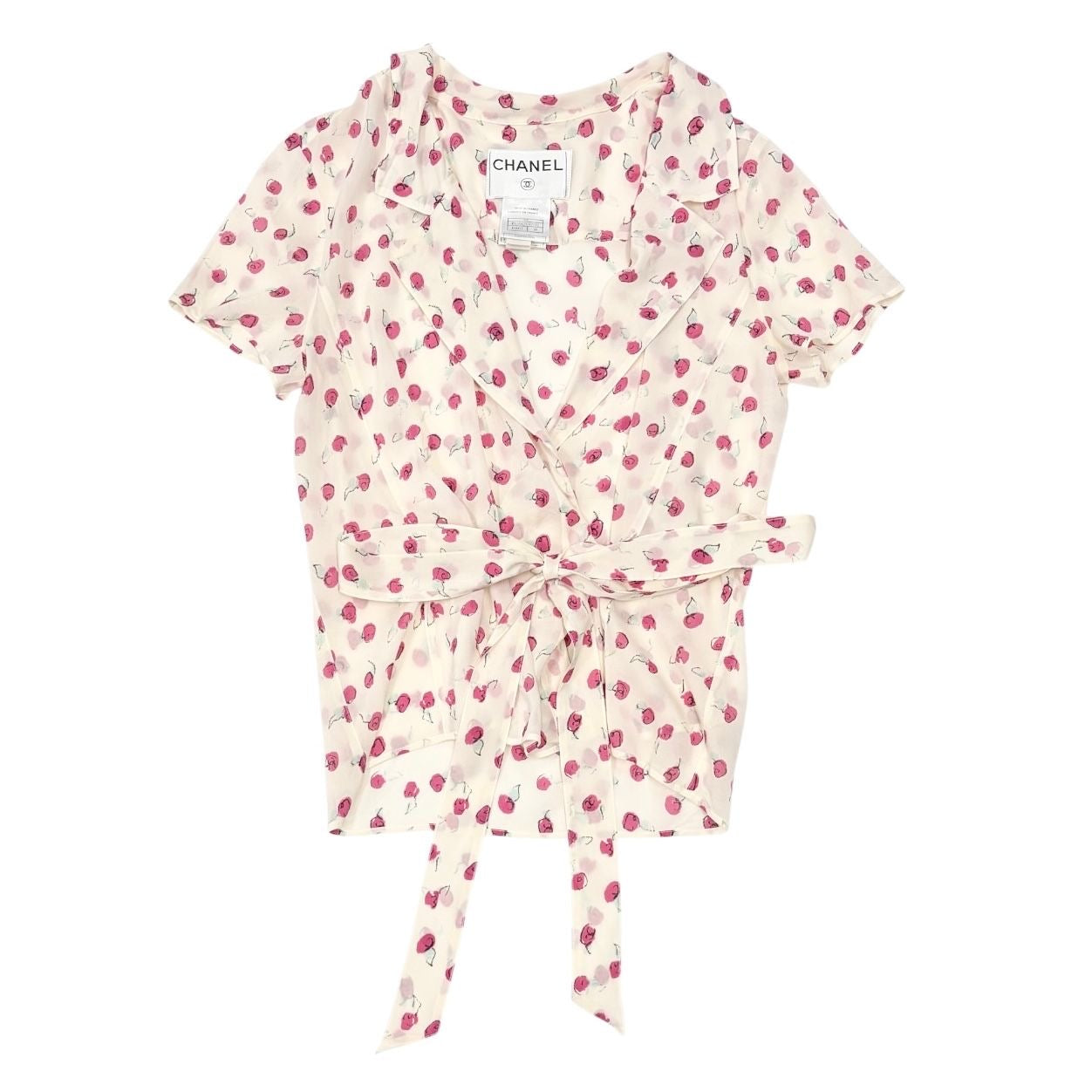 Chanel Cherry Logo Wrap Top