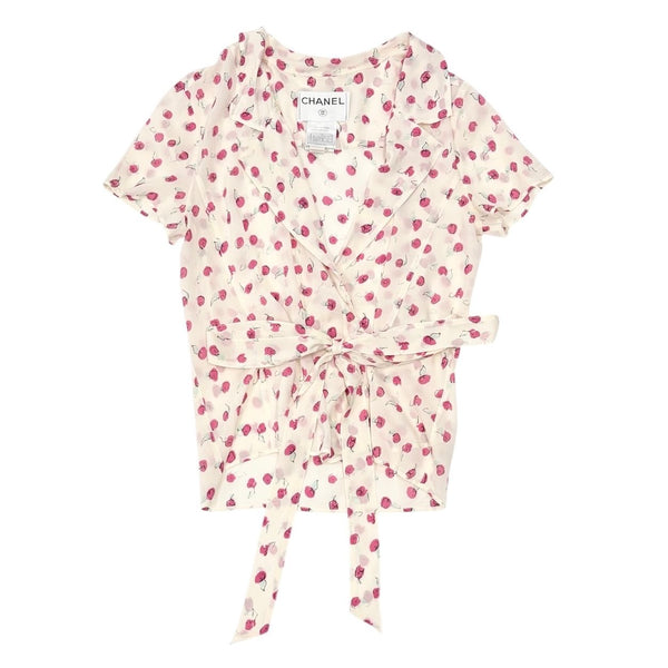 Chanel Cherry Logo Wrap Top