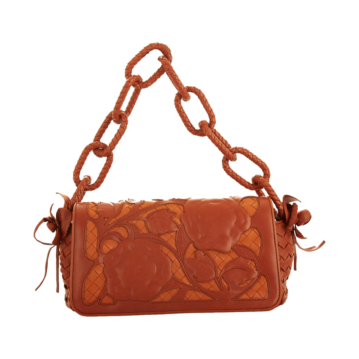 Bottega Veneta Brown Floral Appliqué Bag