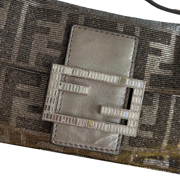 Fendi Two Tone Mini Rhinestone Baguette