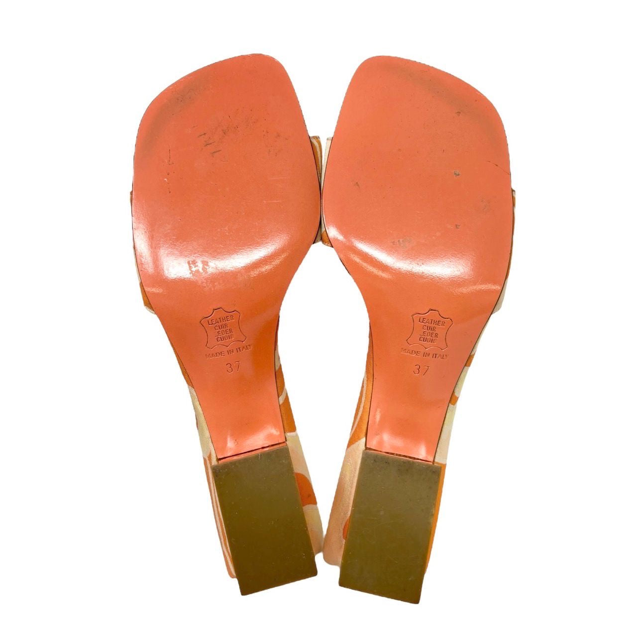 Fendi Orange Lucite Block Heels