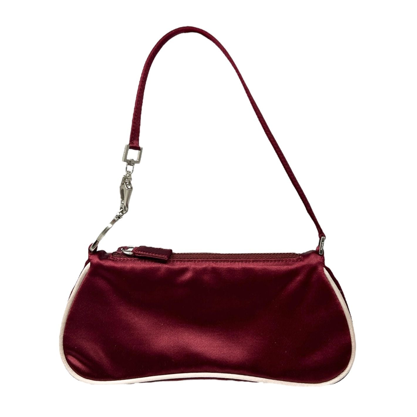 Prada Wine Red Satin Mini Shoulder Bag