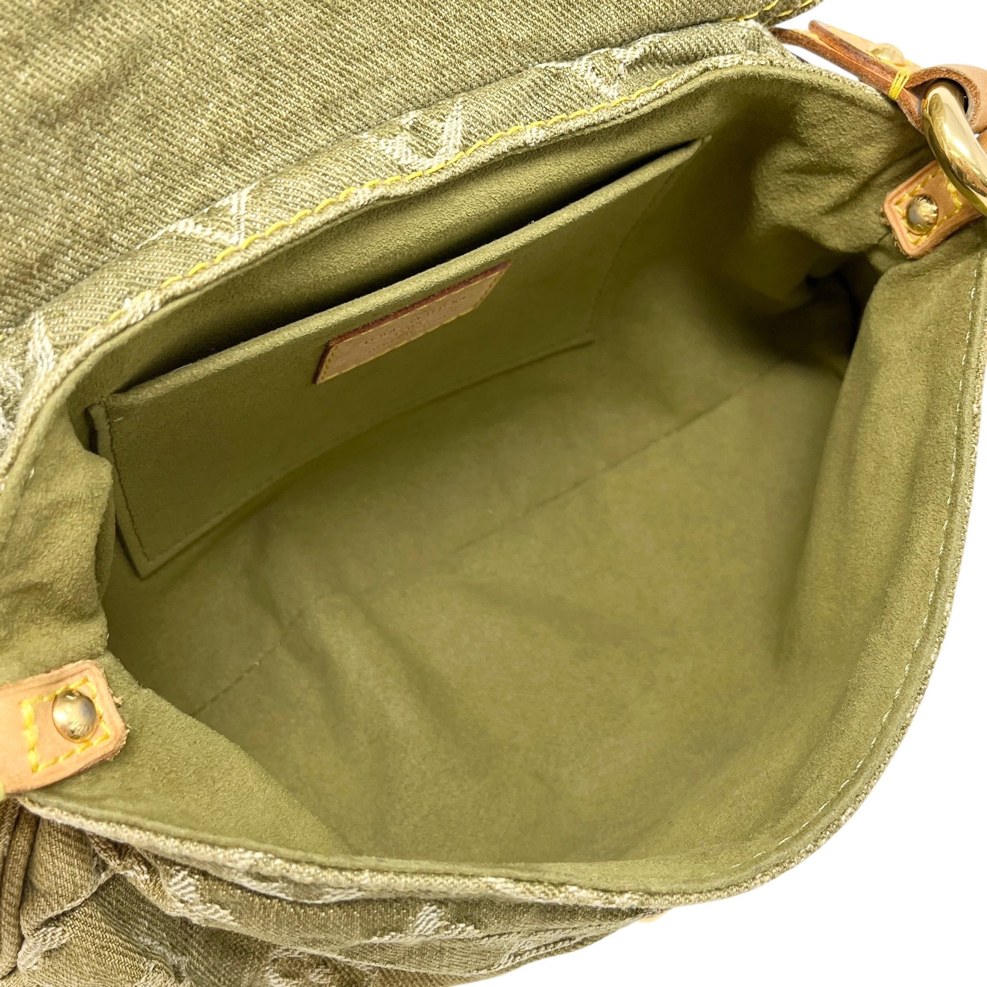 Louis Vuitton Olive Denim Shoulder Bag