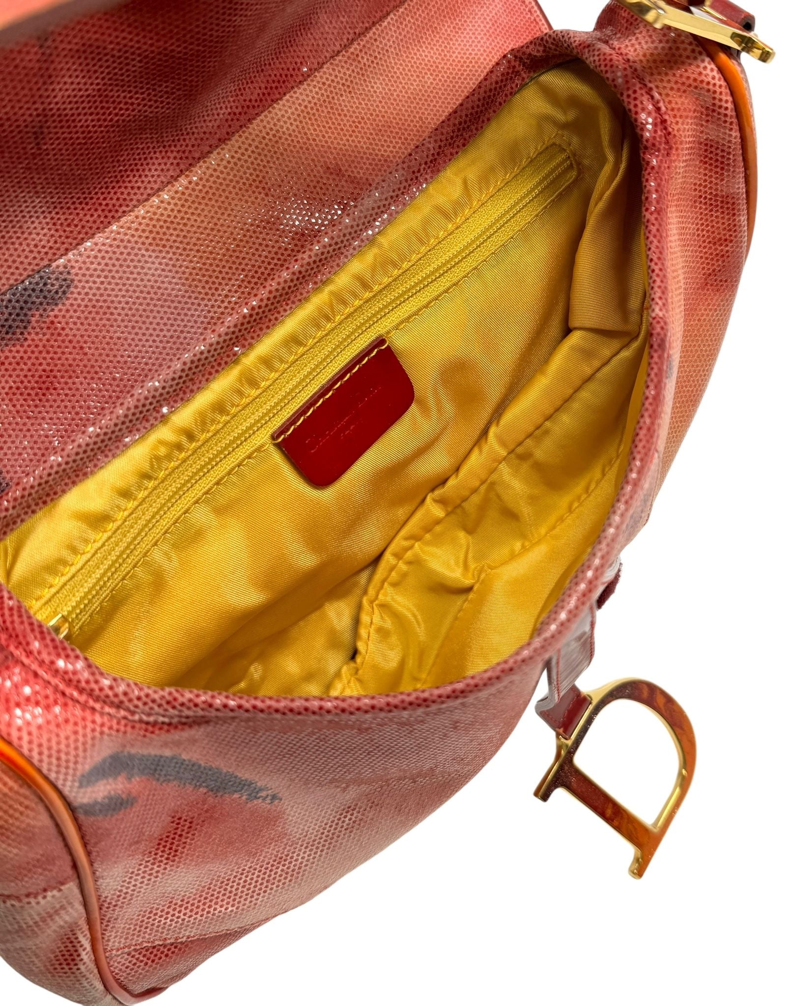 Dior Red Tie-Dye Saddle Bag