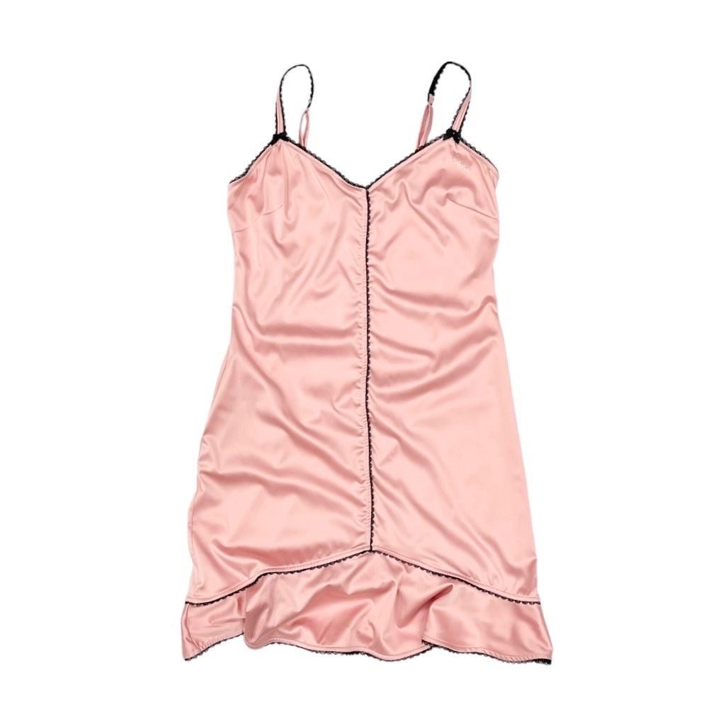 Dior Pink Rhinestone Logo Slip Dress