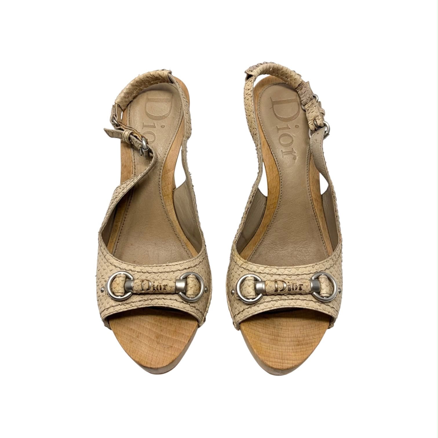 Dior Snakeskin Wooden Platform Heels