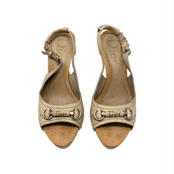 Dior Snakeskin Wooden Platform Heels