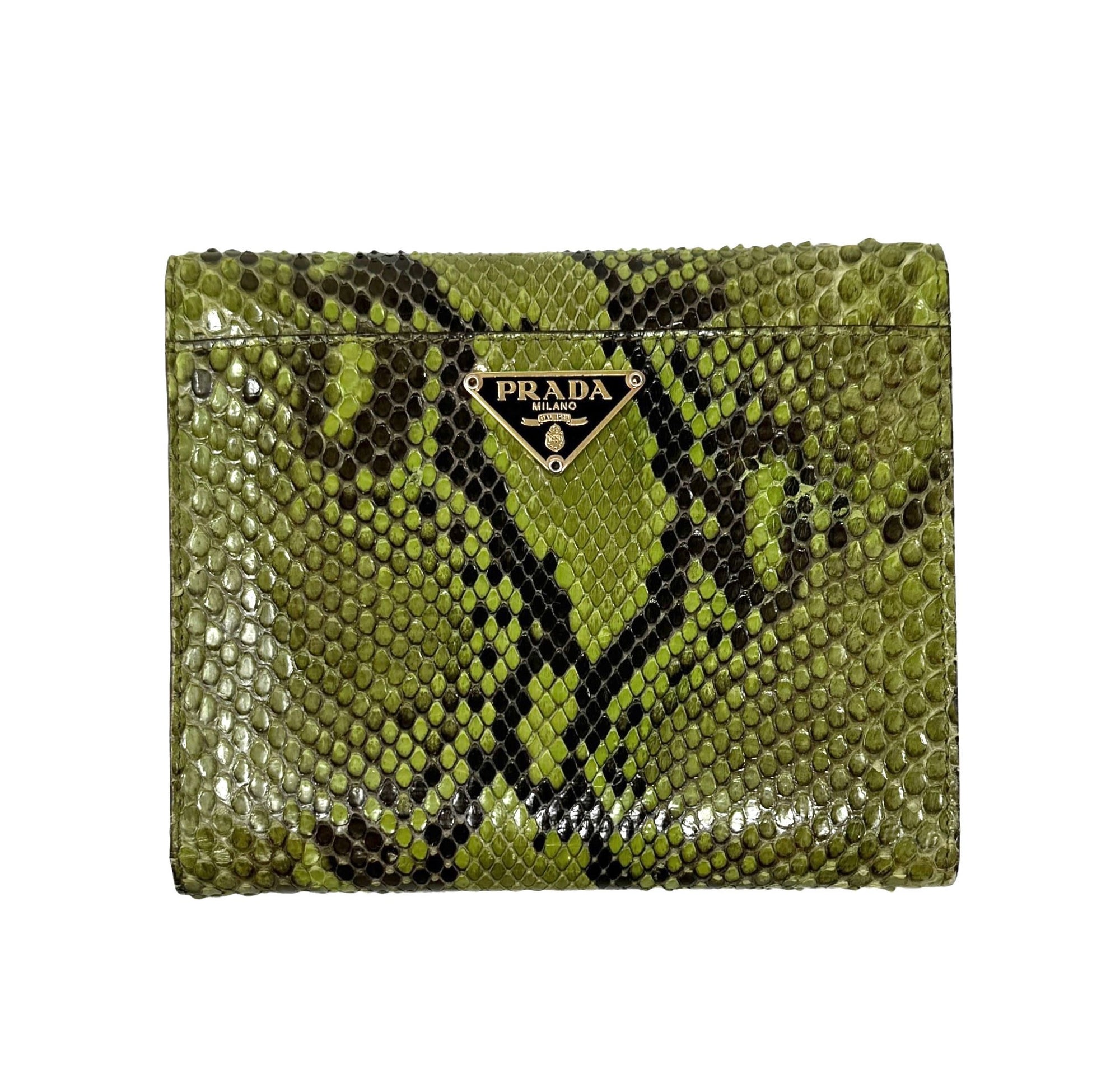 Prada Green Snakeskin Wallet