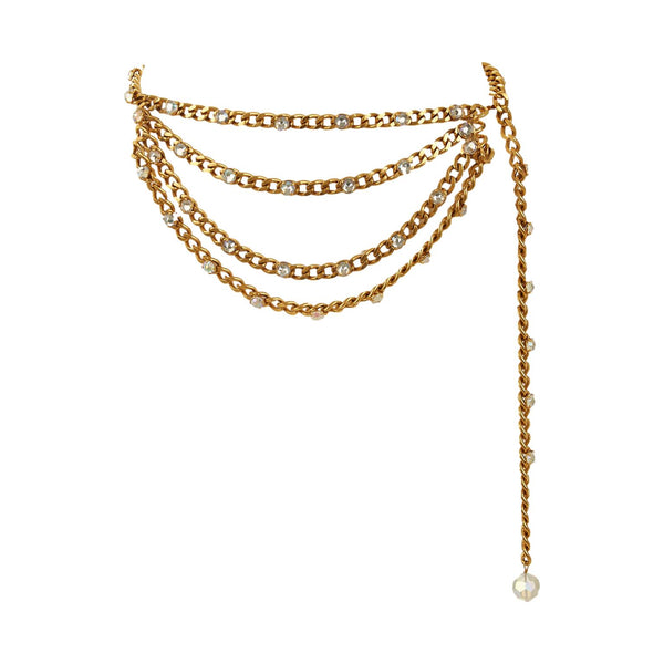Chanel Gold Crystal Drop Belt