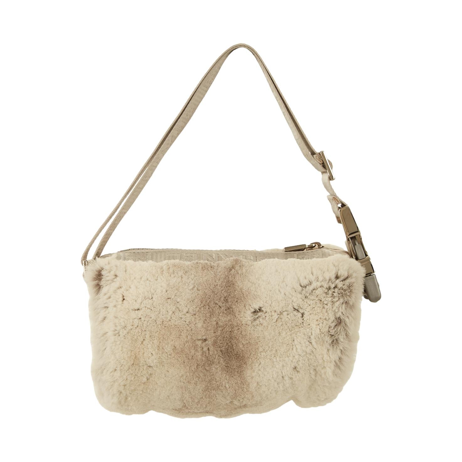 Chanel Grey Fur Mini Shoulder Bag