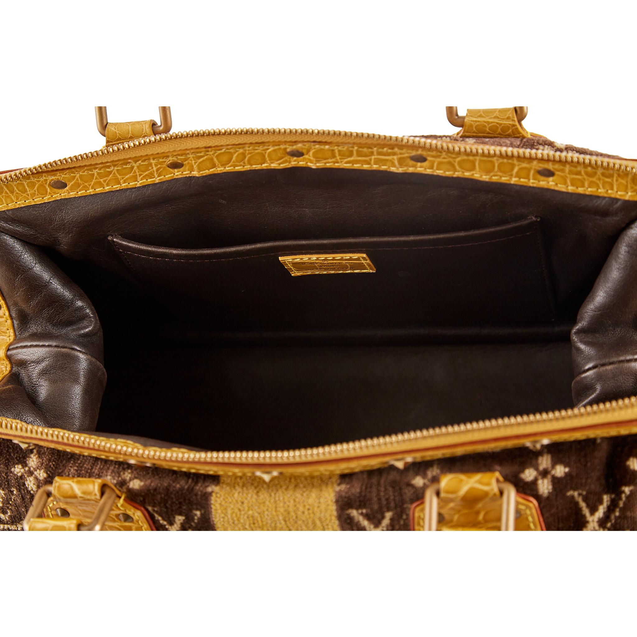 Louis Vuitton Brown Monogram Velour Top Handle Bag