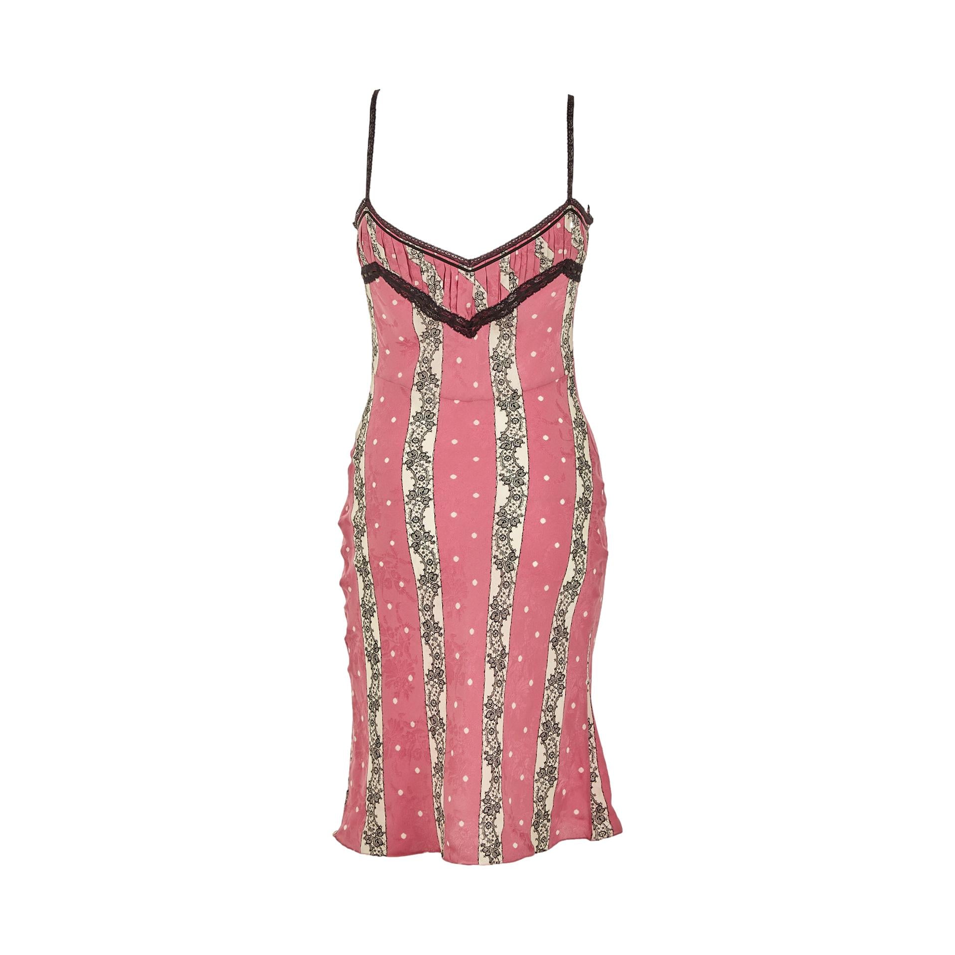 Galliano Pink Floral Lace Dress – Treasures of NYC Galliano Pink Floral Lace Dress – Treasures of NYC