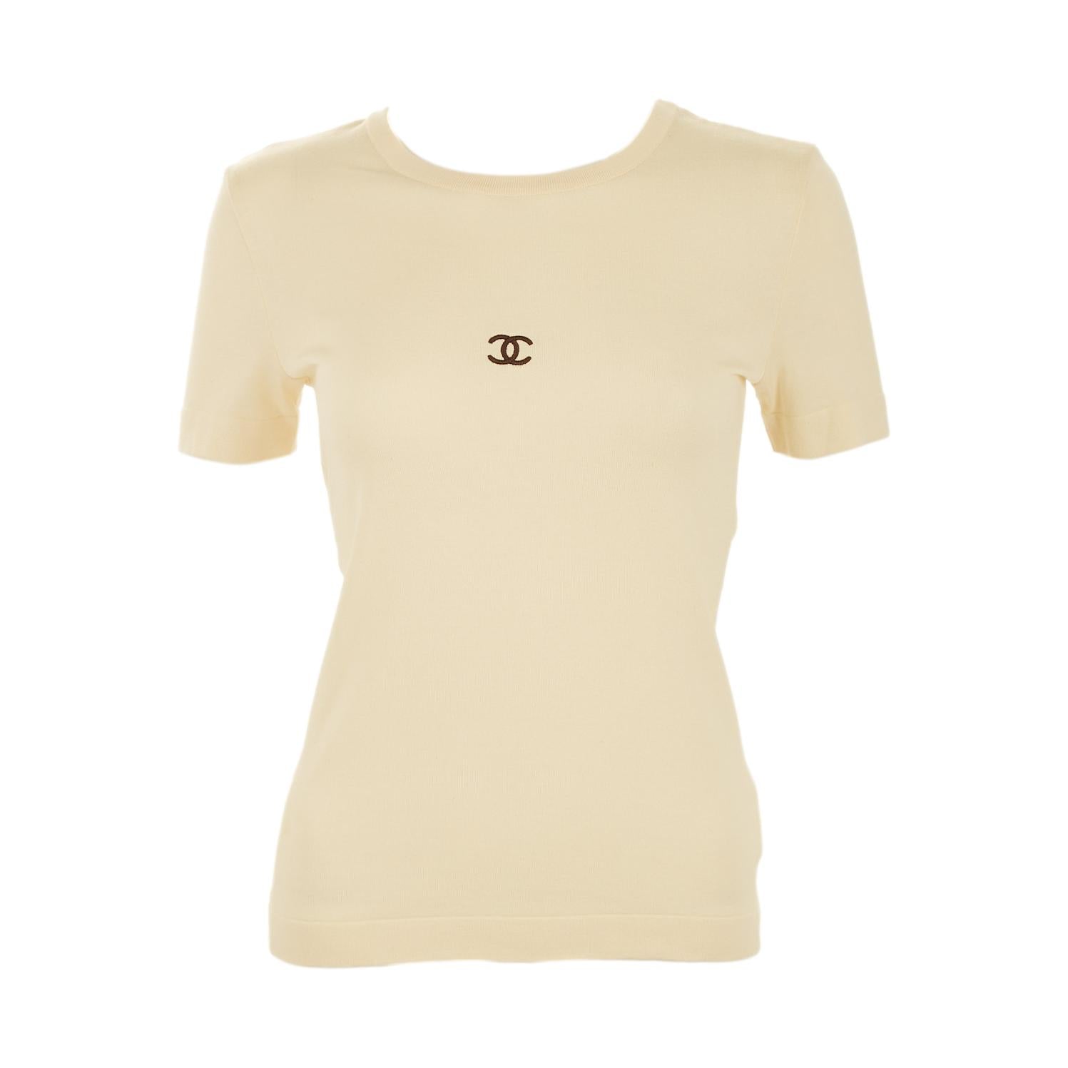 Chanel Beige Logo Top