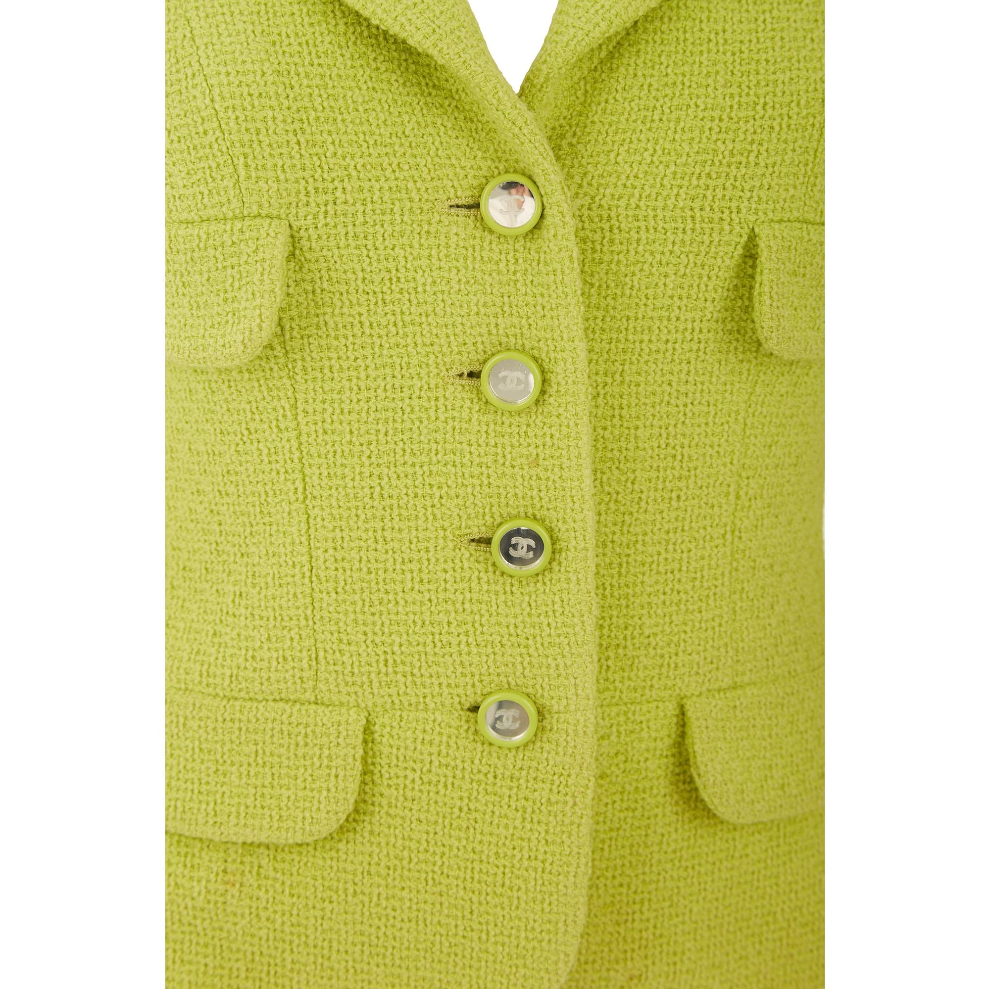 Chanel Lime Green Tweed Jacket