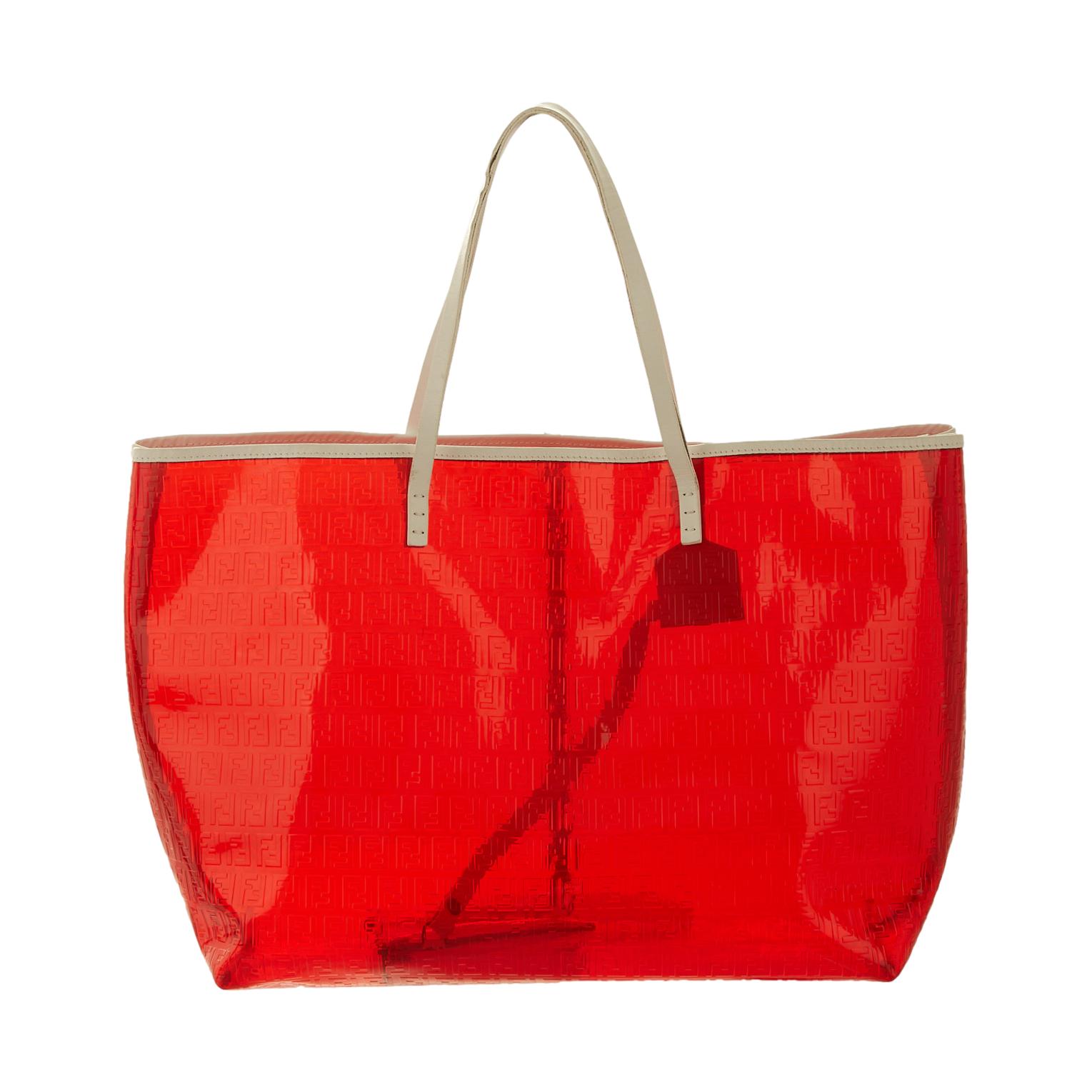 Fendi Red Logo Vinyl Jumbo Tote