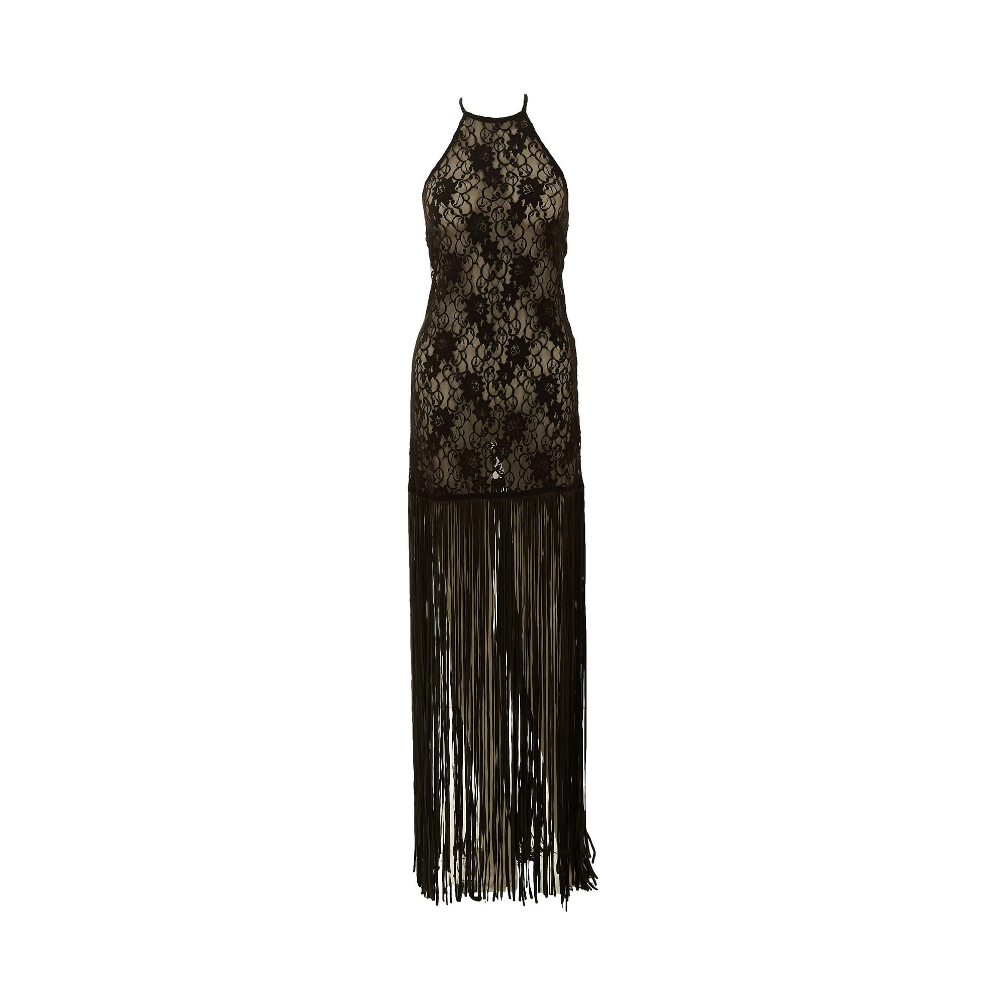 Dolce & Gabbana Black Lace Fringe Dress