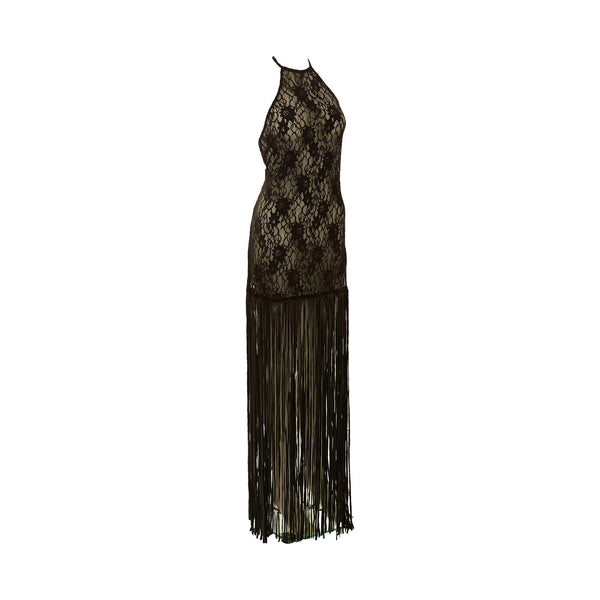 Dolce & Gabbana Black Lace Fringe Dress – Treasures of NYC