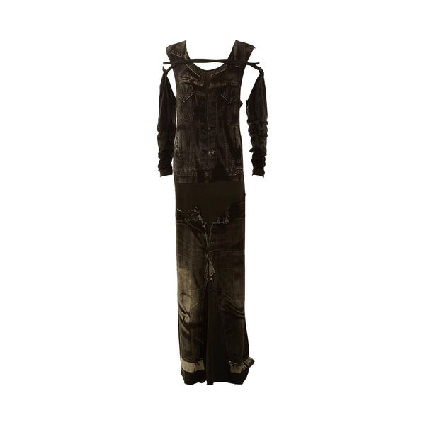 Jean Paul Gaultier Black Denim Print Dress – Treasures of NYC