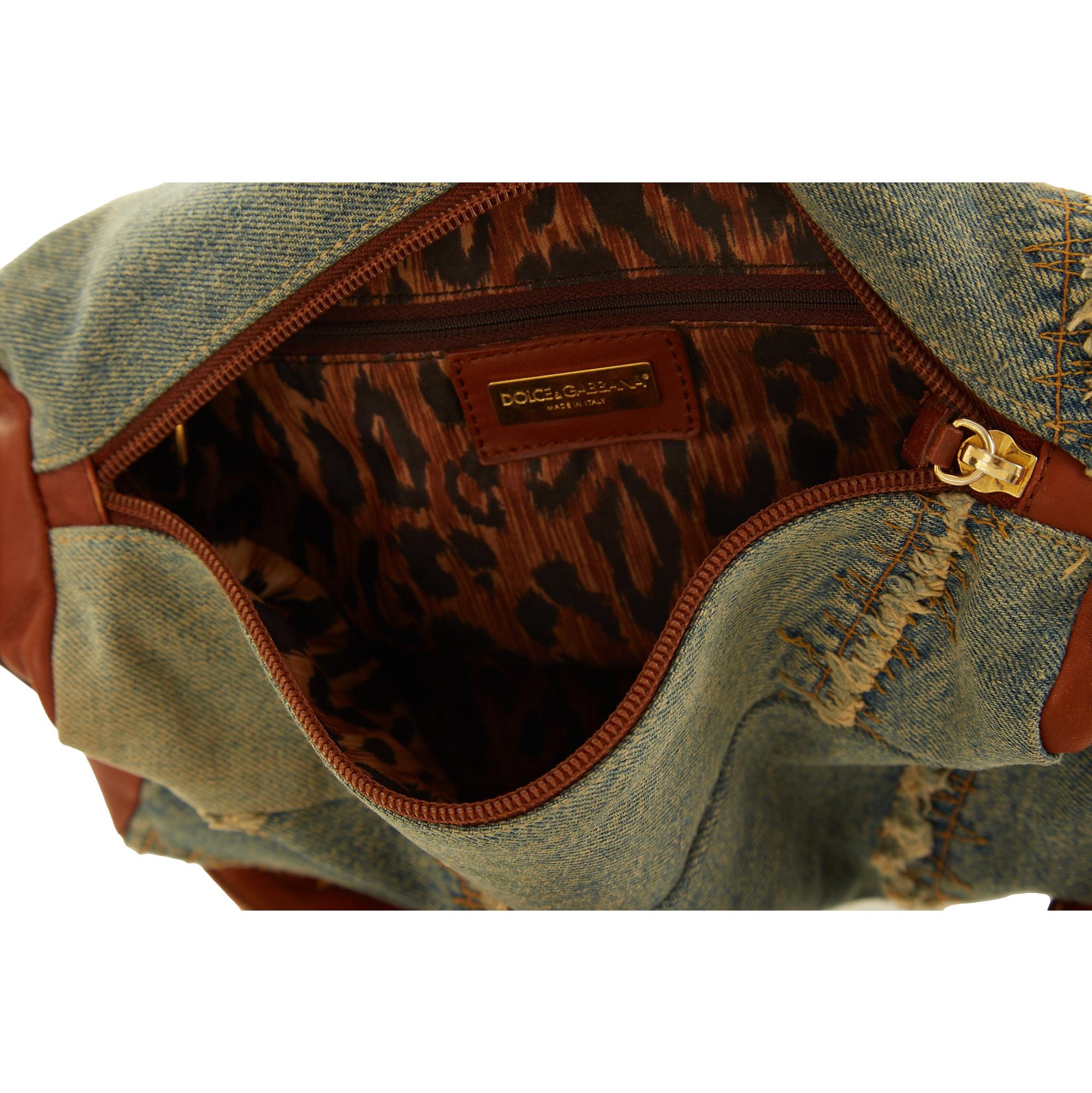 Dolce & Gabbana Denim Patchwork Shoulder Bag