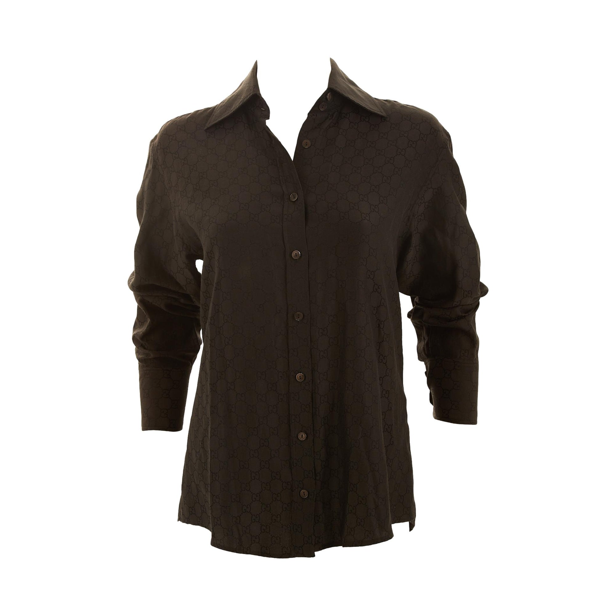 Black Gucci Dress Shirt Gucci Black Logo Button Down Treasures of NYC Black Gucci Dress Shirt Gucci Black Logo Button Down Treasures of NYC
