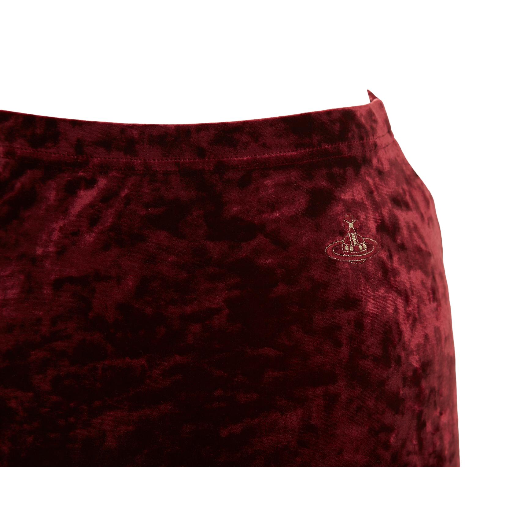 Vivienne Westwood Burgundy Velvet Skirt