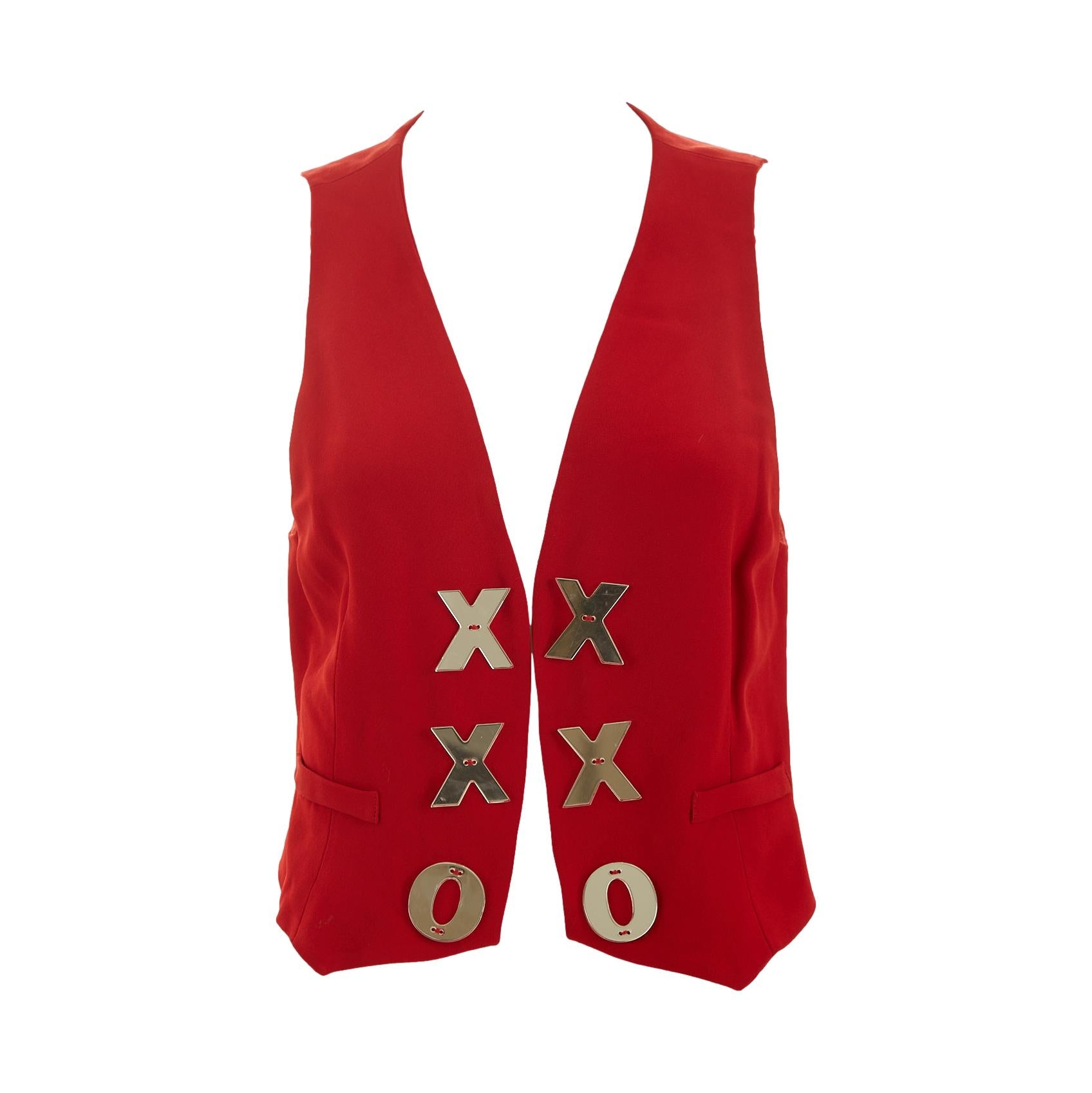 Moschino Red Heart Cutout Vest
