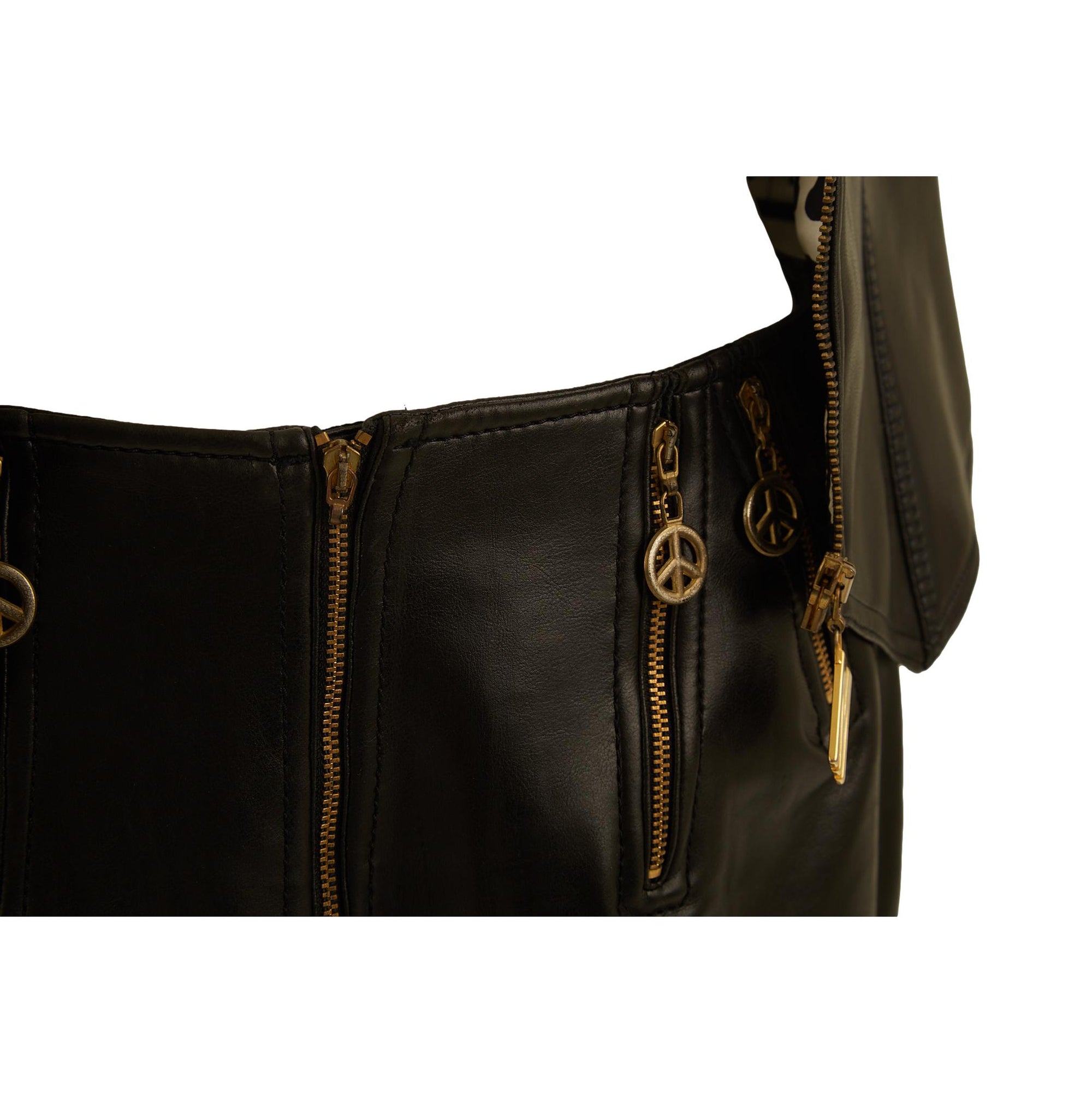 Moschino Black Leather Skirt Set