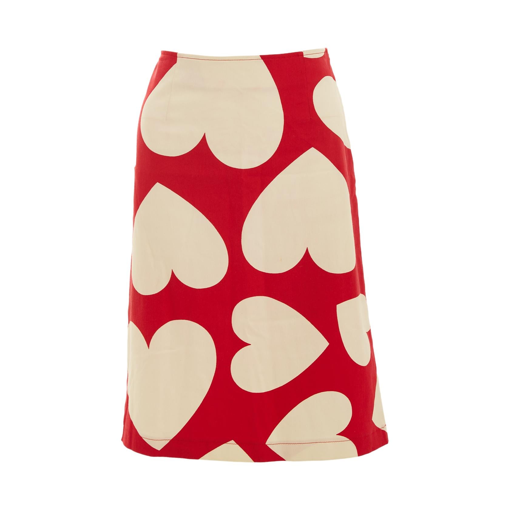Moschino Red Heart Skirt