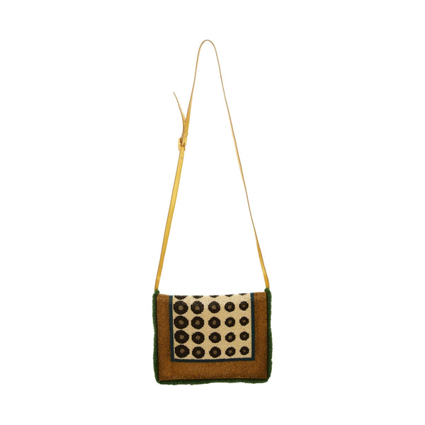 Fendi Gold Beaded Crossbody Bag