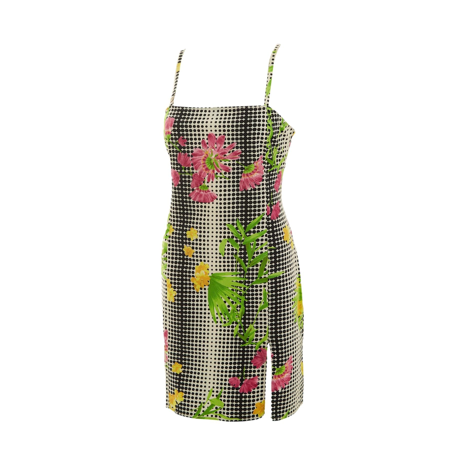 Versace Floral Polkadot Mini Dress