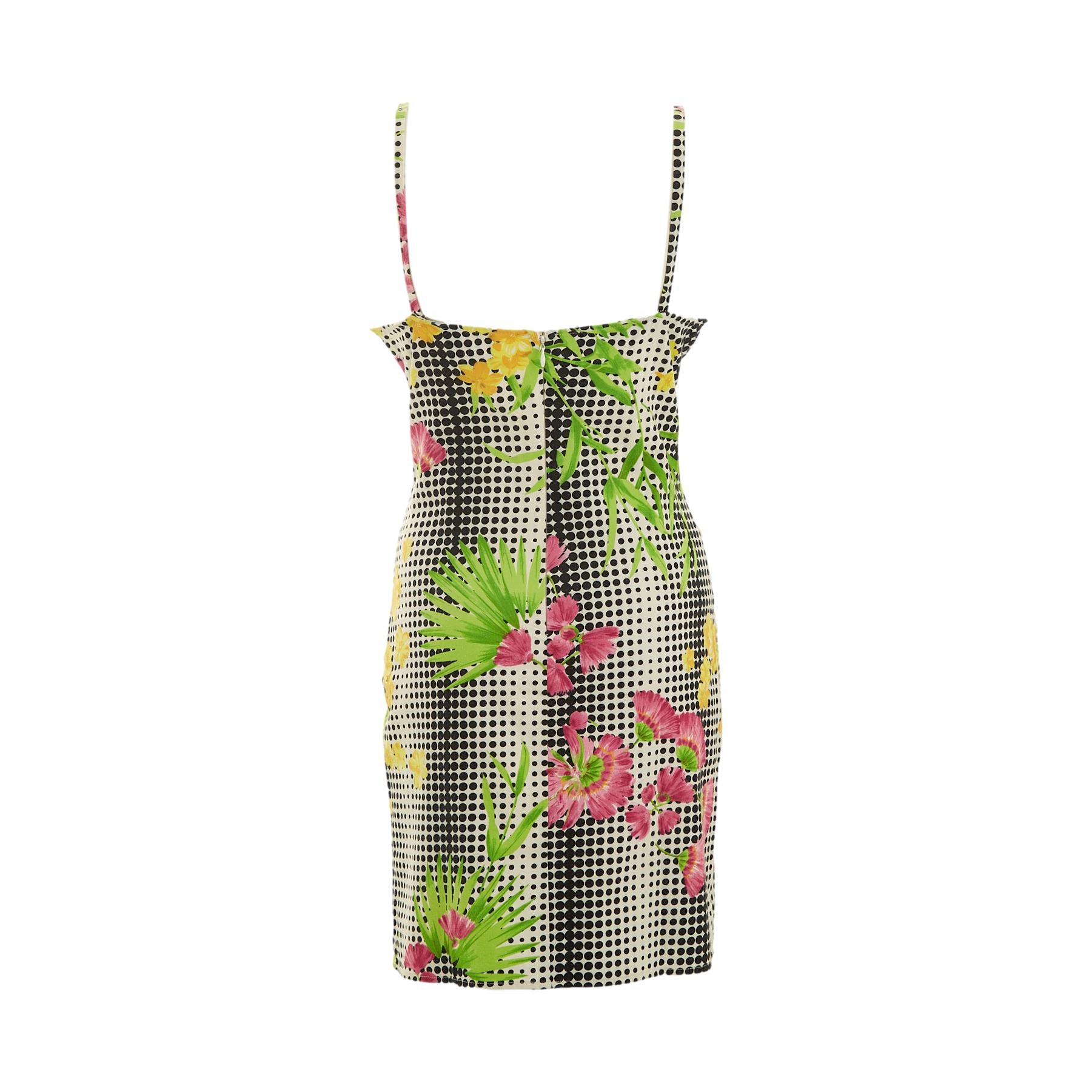 Versace Floral Polkadot Mini Dress